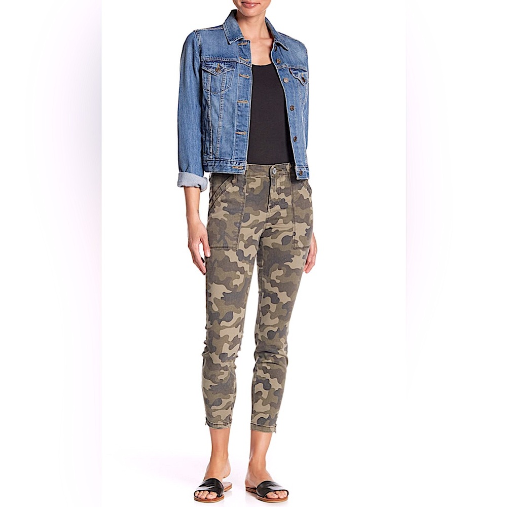 KUT FROM THE KLOTH CONNIE SKINNY ANKLE RAW HEM JEANS ample 0  Camouflage EUC